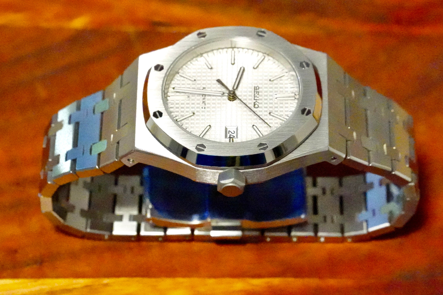 Seiko Mod – Royal Oak Style with White Textured Dial